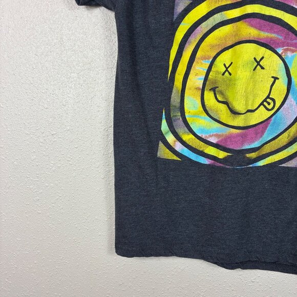 Nirvana Graphic Print Band Tee Gray Size Large Grunge - Picture 3 of 6